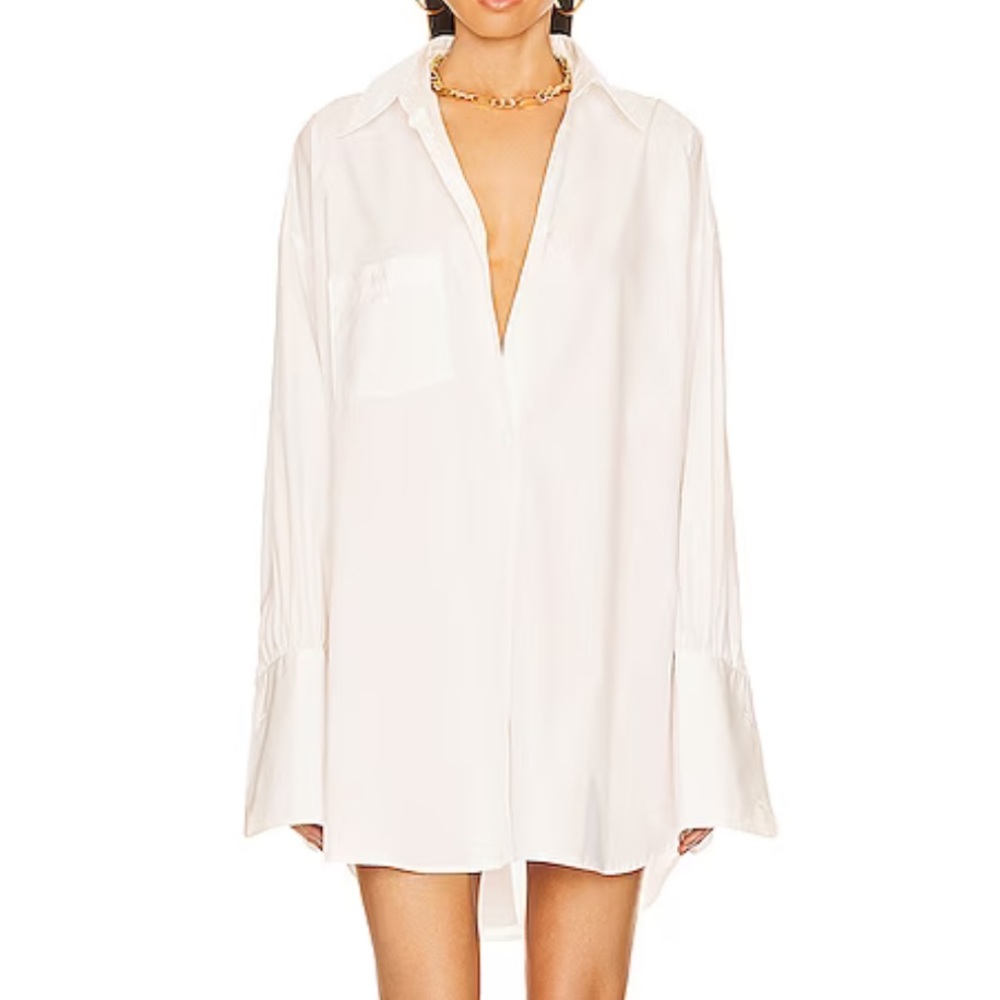 HELSA Poplin Oversized Shirt in White